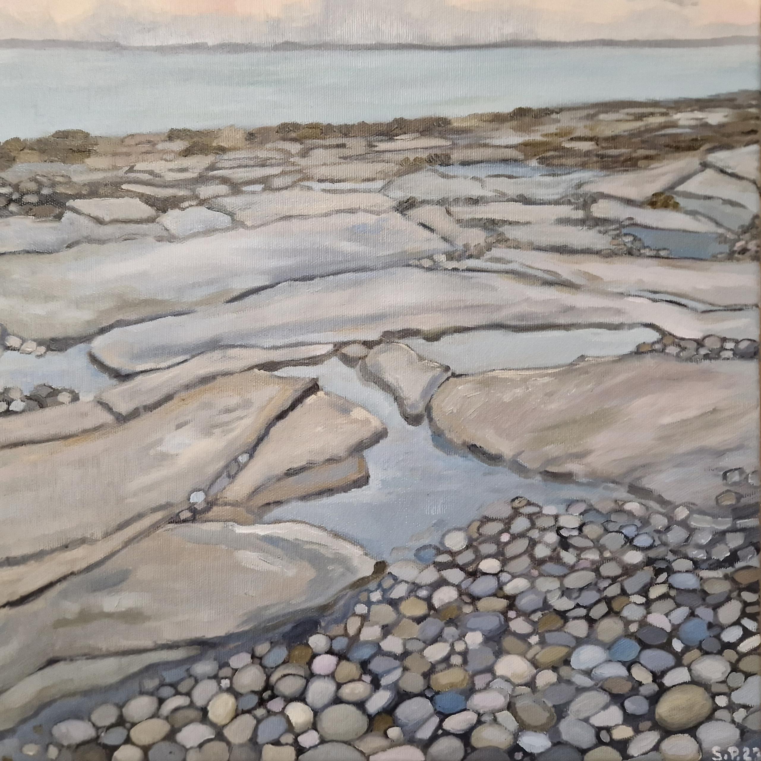 The painting 'Rock Pools'.